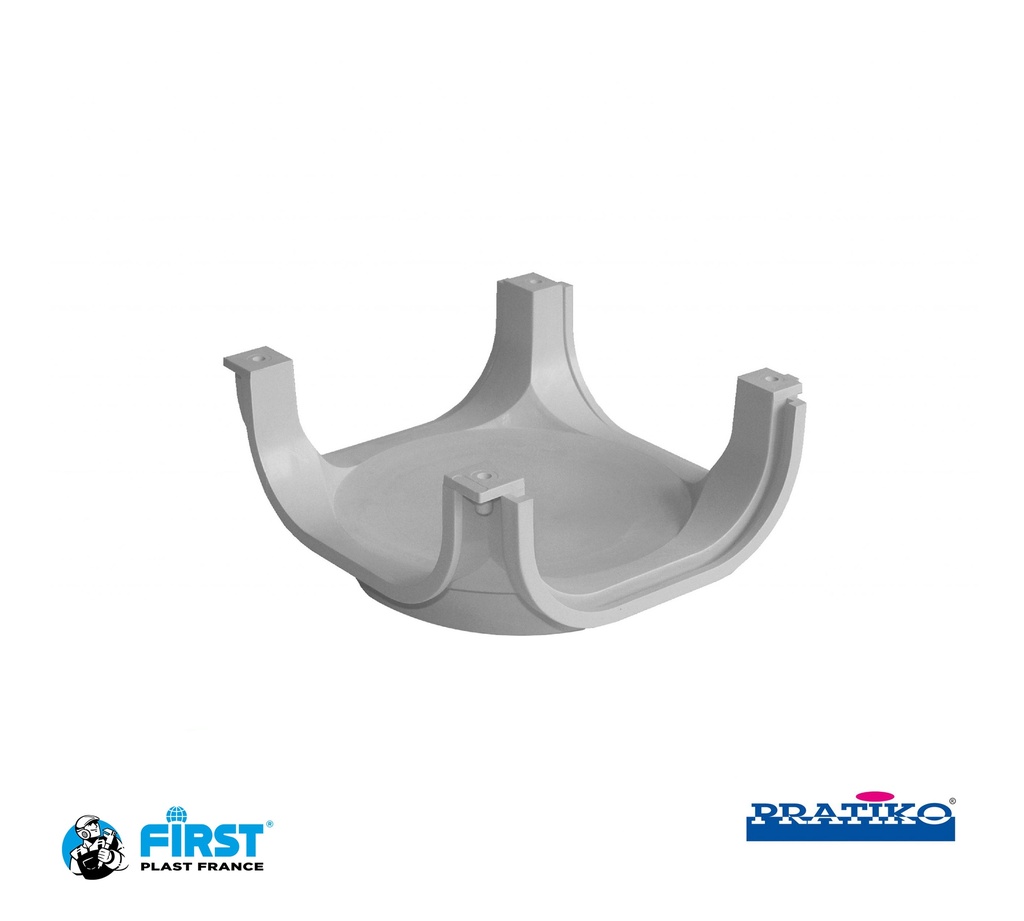 Croix multidirectionnelle en PVC pour caniveau gris 130mm